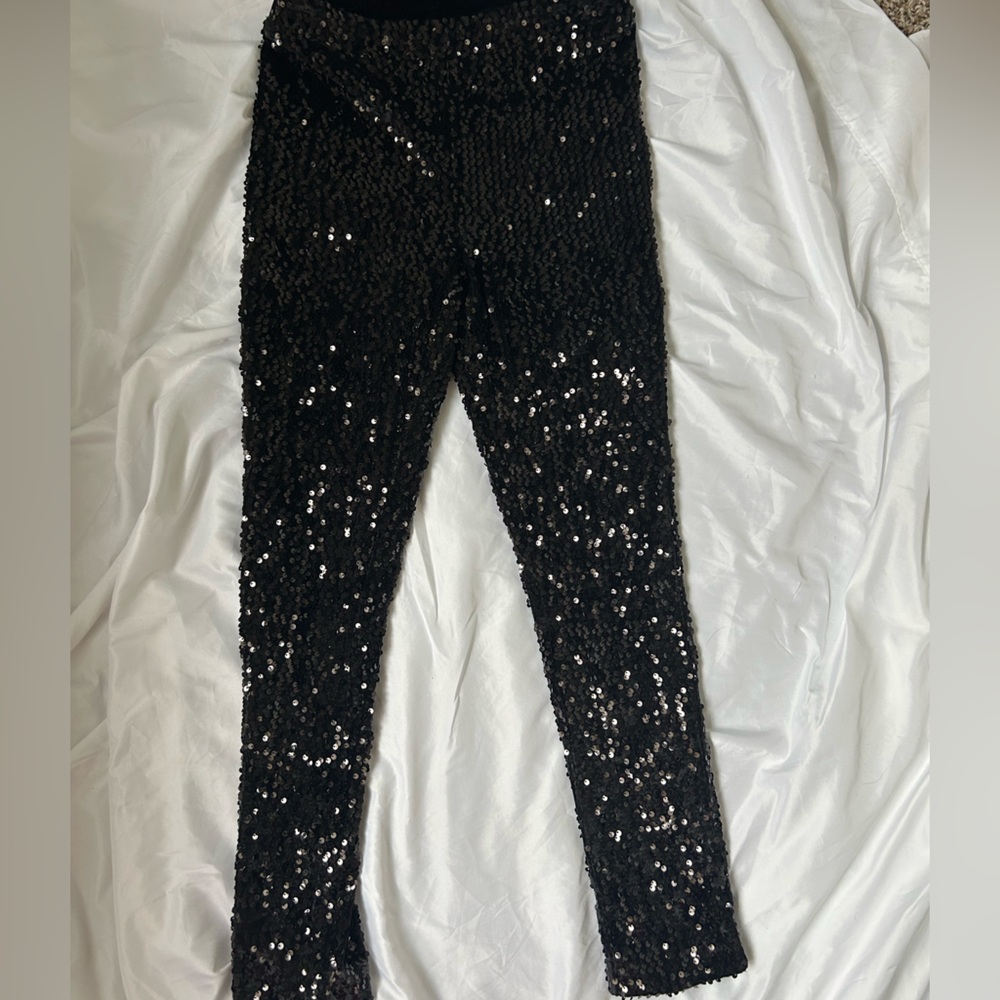 Honey Punch Black Sequin Pants